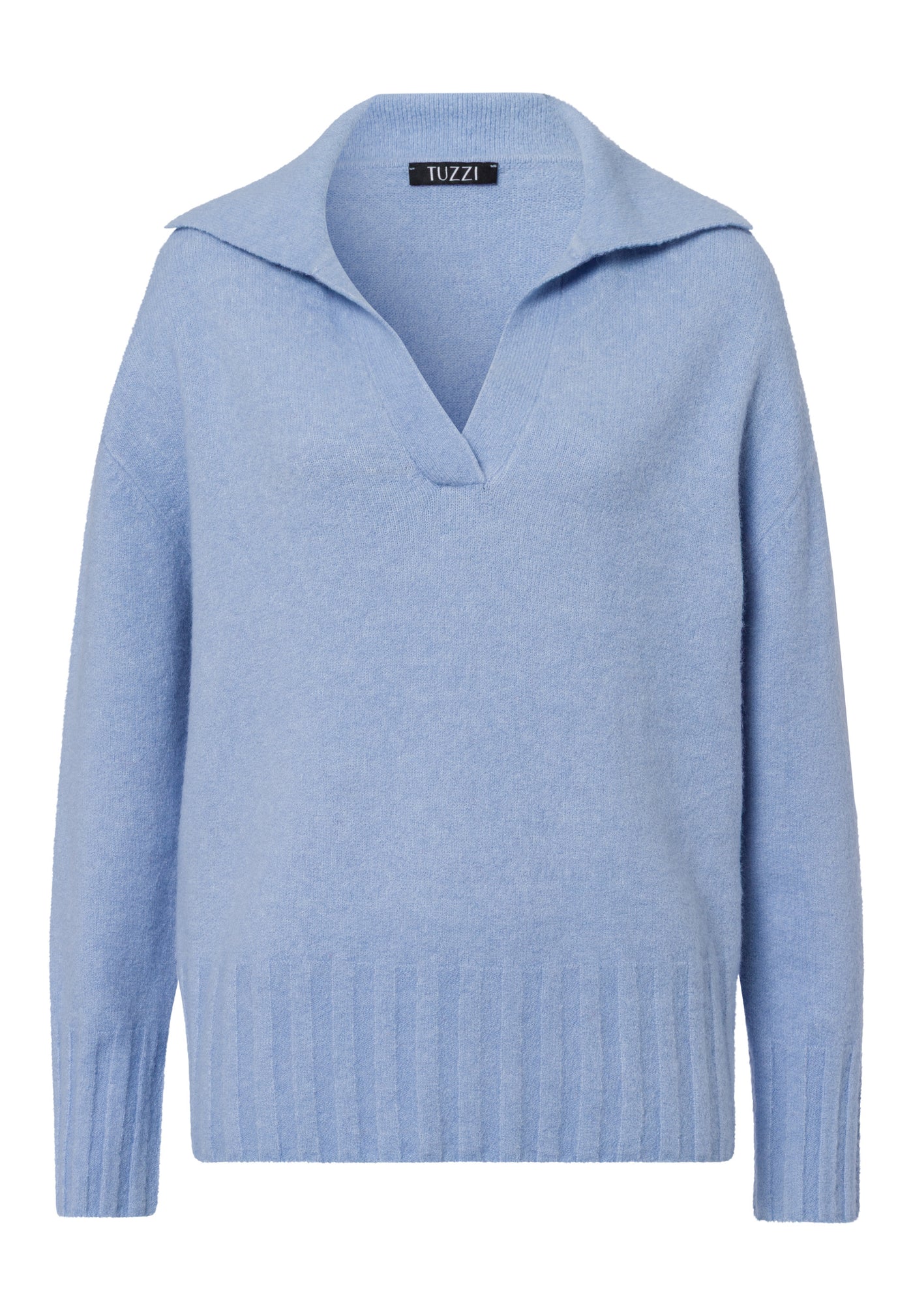 Baby Blue V-Neck Jumper with Collar