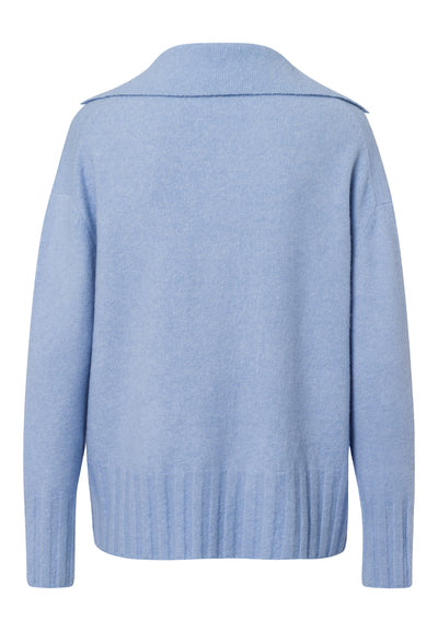 Baby Blue V-Neck Jumper with Collar