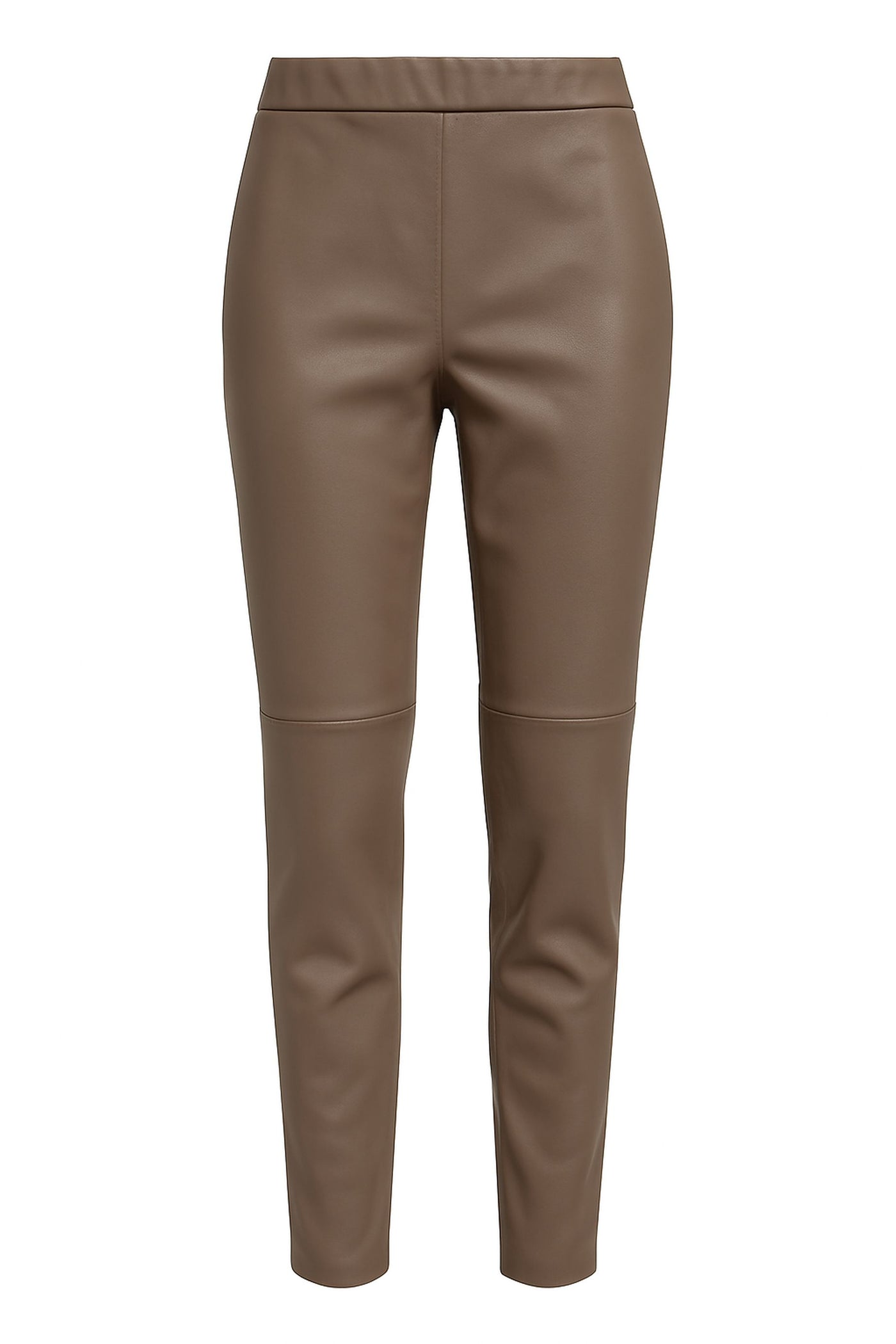 Truffle Elasticated Leatherette Trousers