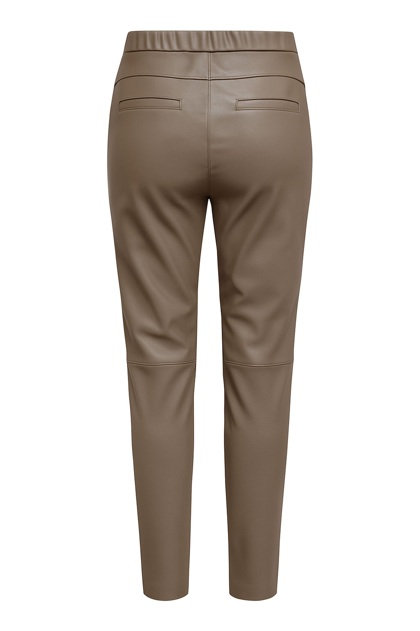 Truffle Elasticated Leatherette Trousers
