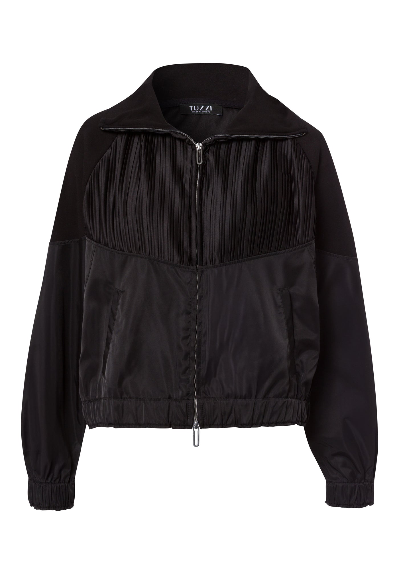 Black Satin Effect Textured Jacket