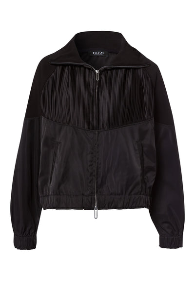 Black Satin Effect Textured Jacket