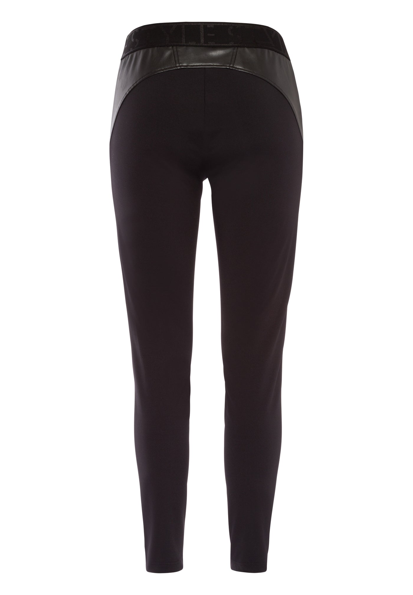Black Leatherette Leggings with Elasticated Waist
