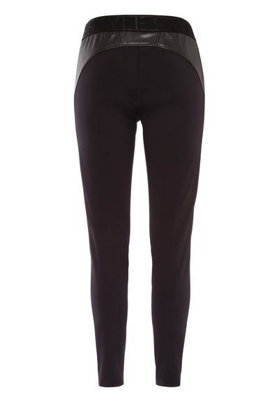 Black Leatherette Leggings with Elasticated Waist