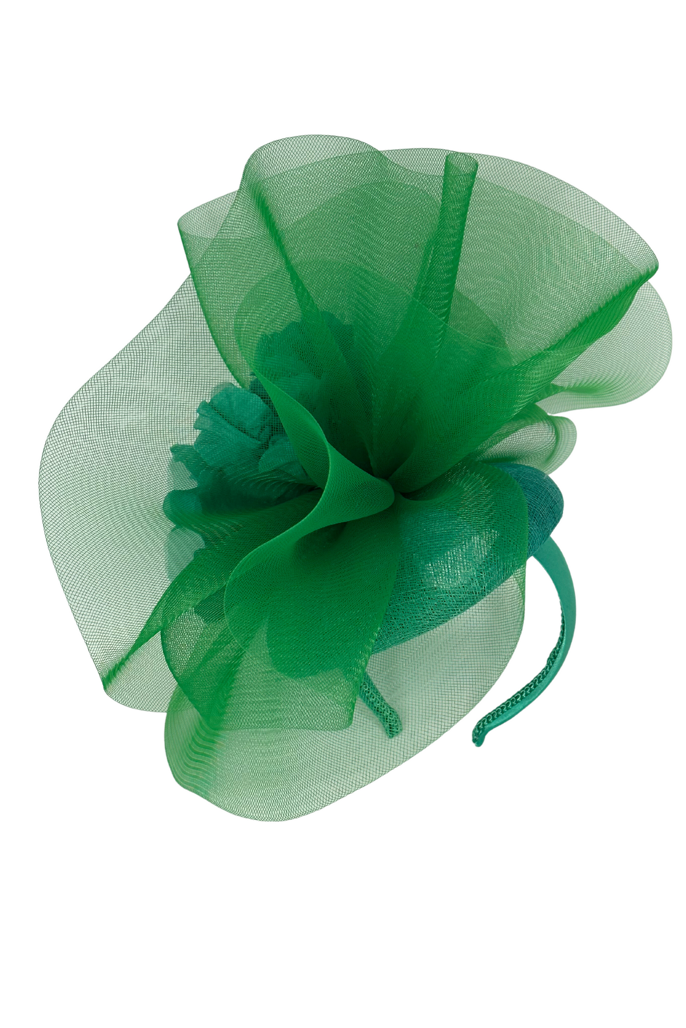 Shamrock Pillbox Headpiece With Mesh And Flower Detail