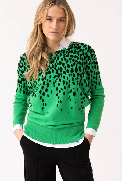 Green/Black Animal Print Jumper