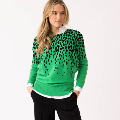 Green/Black Animal Print Jumper