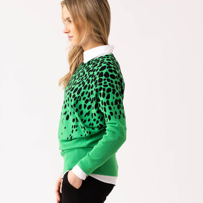 Green/Black Animal Print Jumper