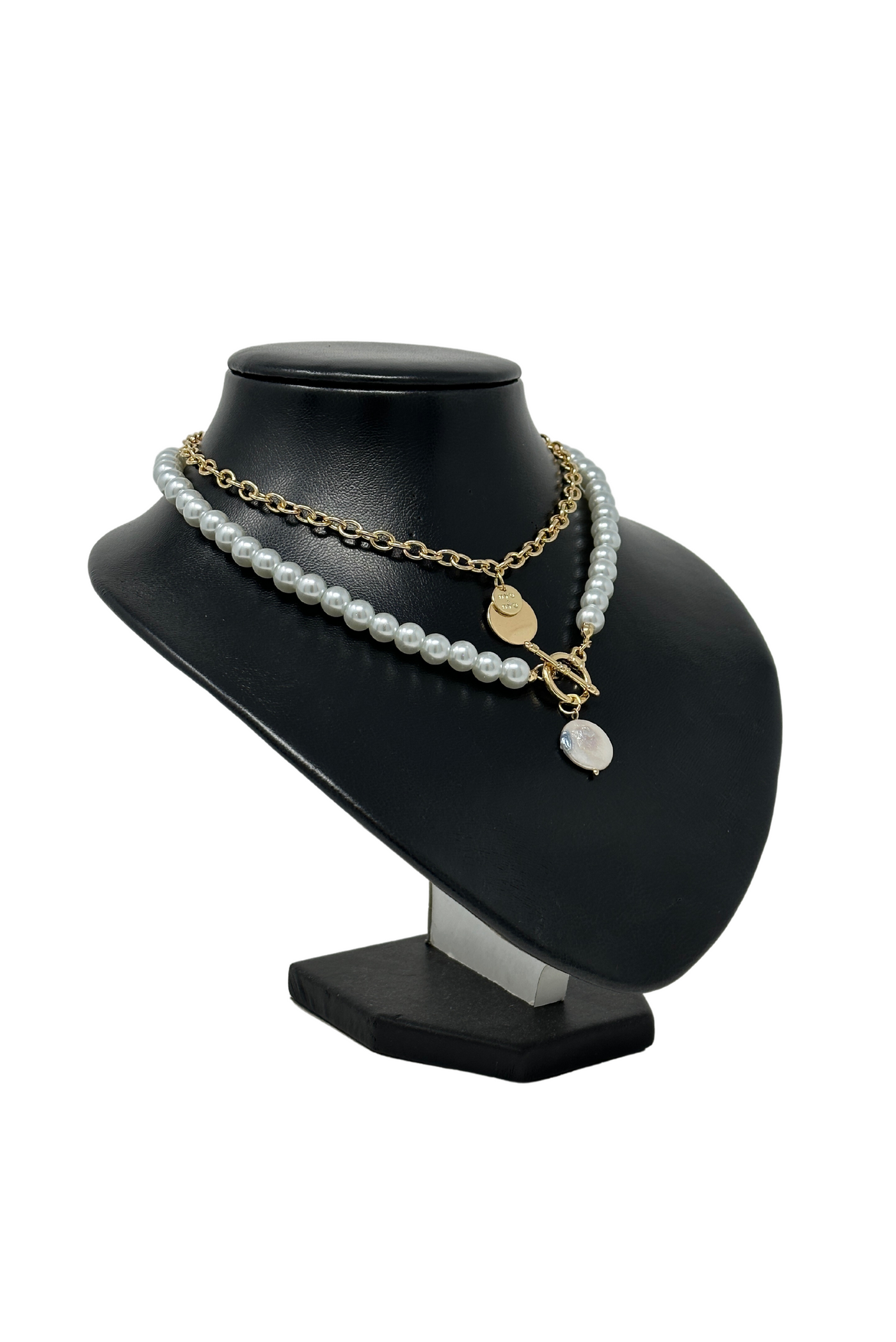 Layered Gold Plated & Pearl Necklace