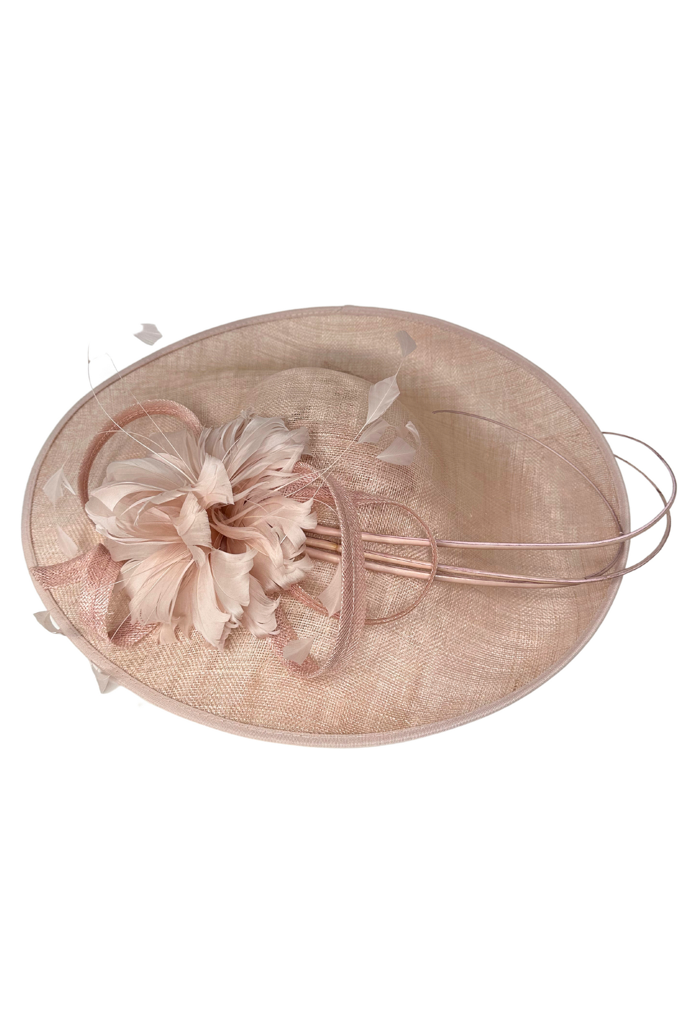 Blush Pink And Ivory Fascinator Hat Headpiece With Mesh Detail