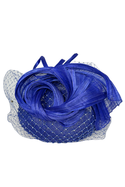 Royal Blue Fascinator Hat With Diamante Detail