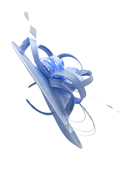 Powder Blue Fascinator Hat Headpiece With Mesh Detail