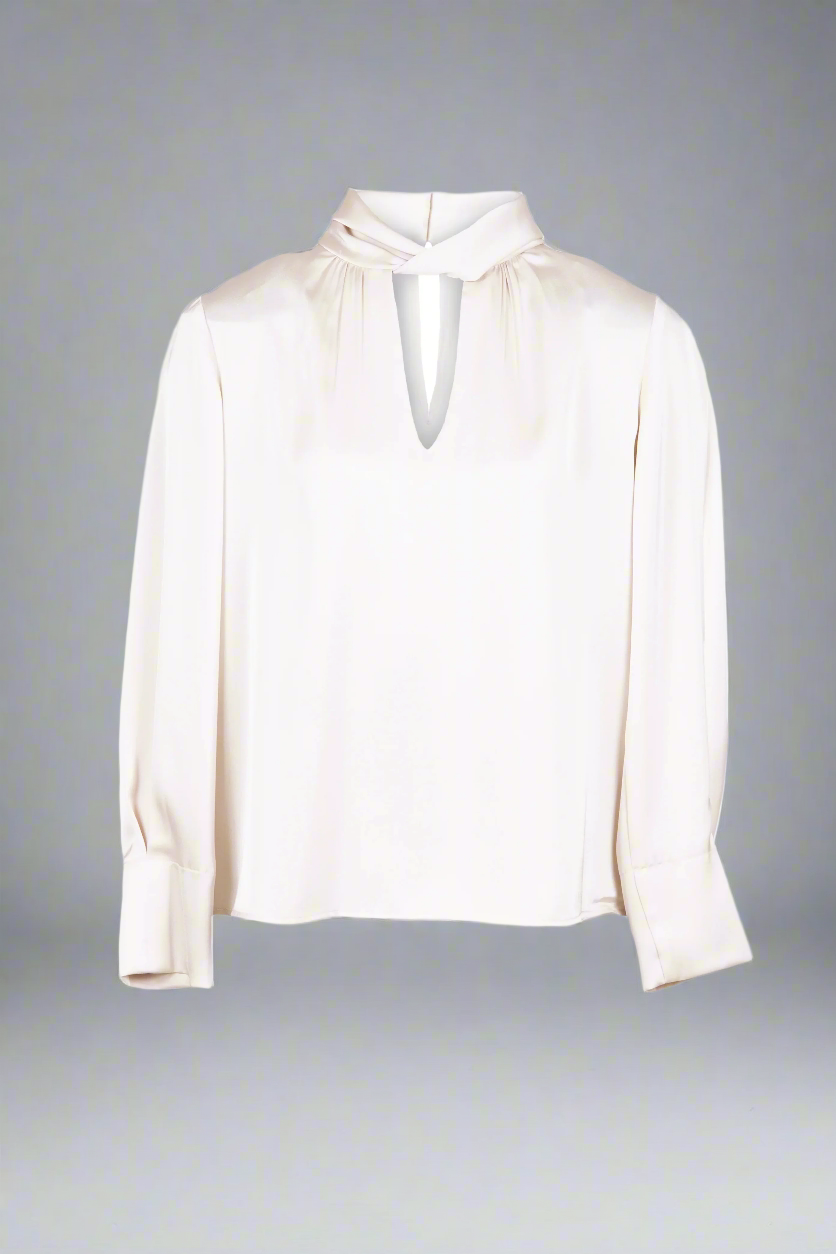 Vanilla Twist Neck Long Sleeve Top