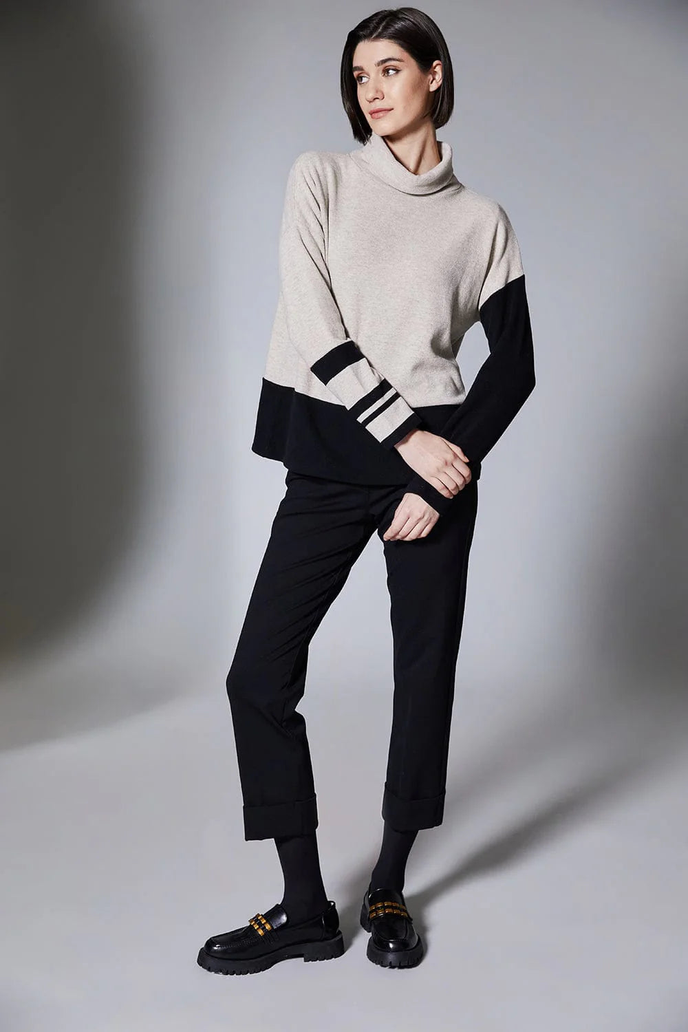 Peruzzi Black Turn Up Trousers