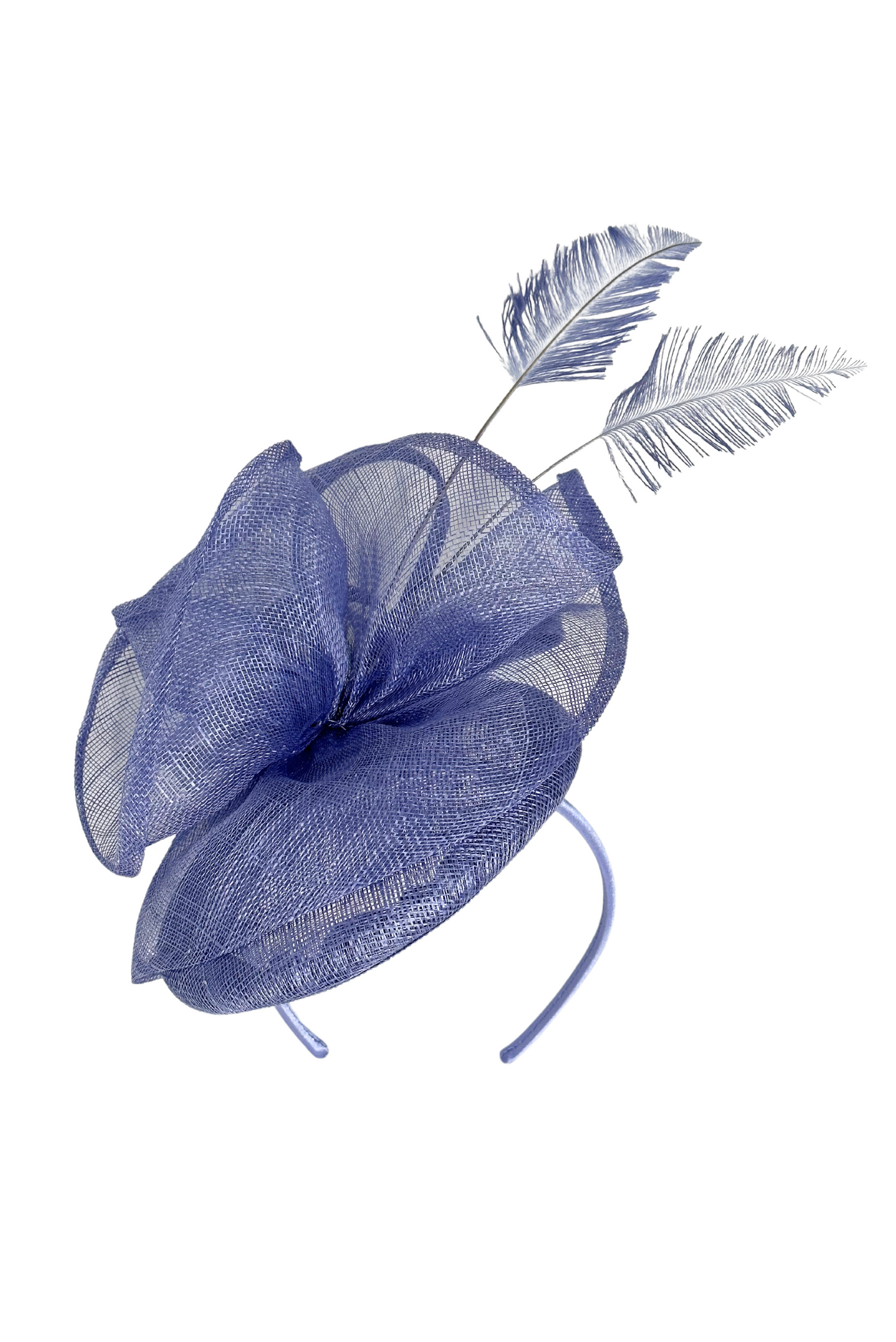 Powder Blue Fascinator with Feathers