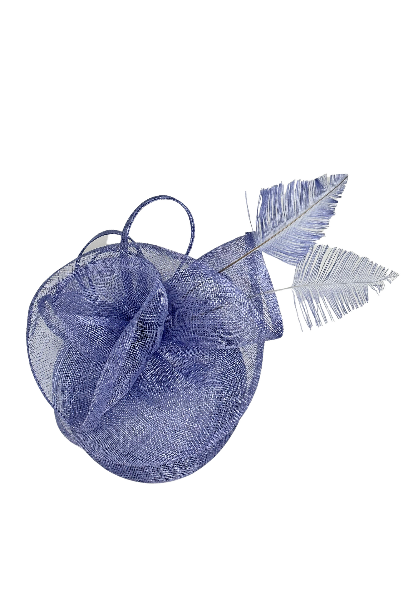 Powder Blue Fascinator with Feathers