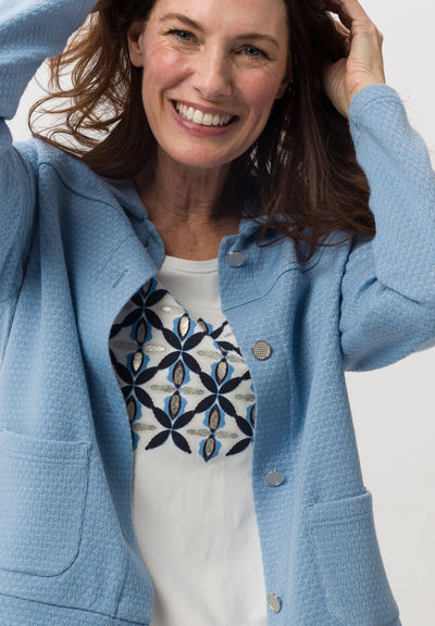 French Blue Button Up Jacket