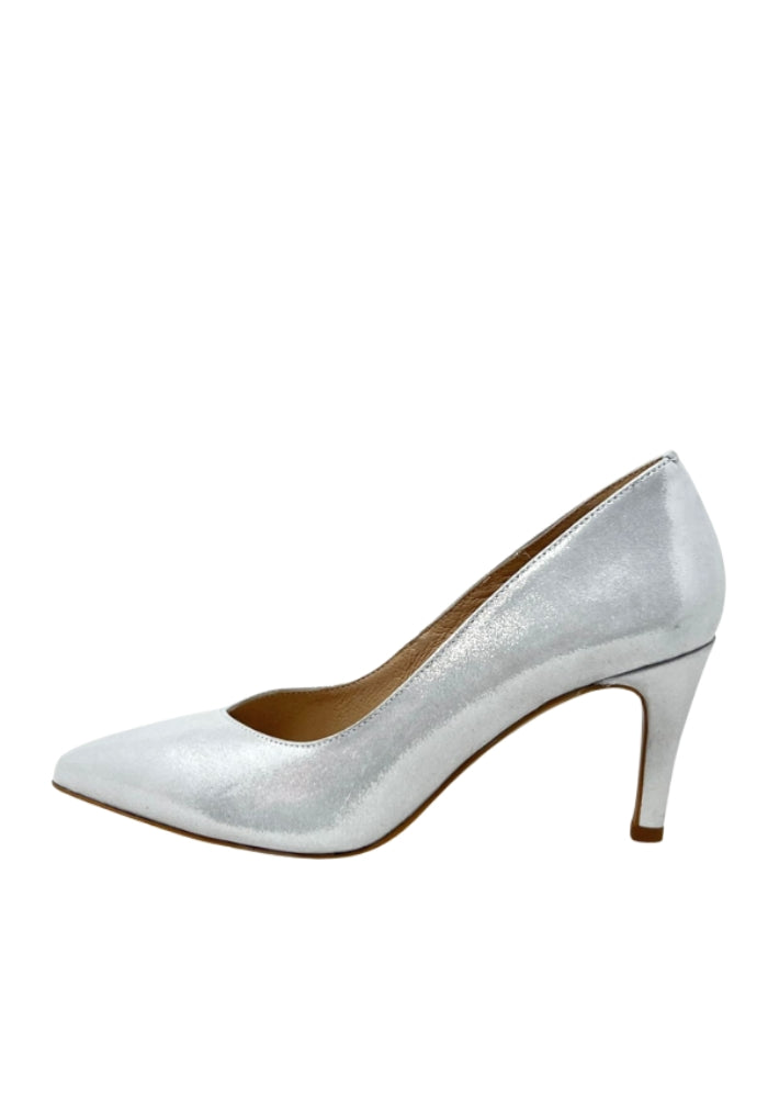 White/Silver High Heel Shoe