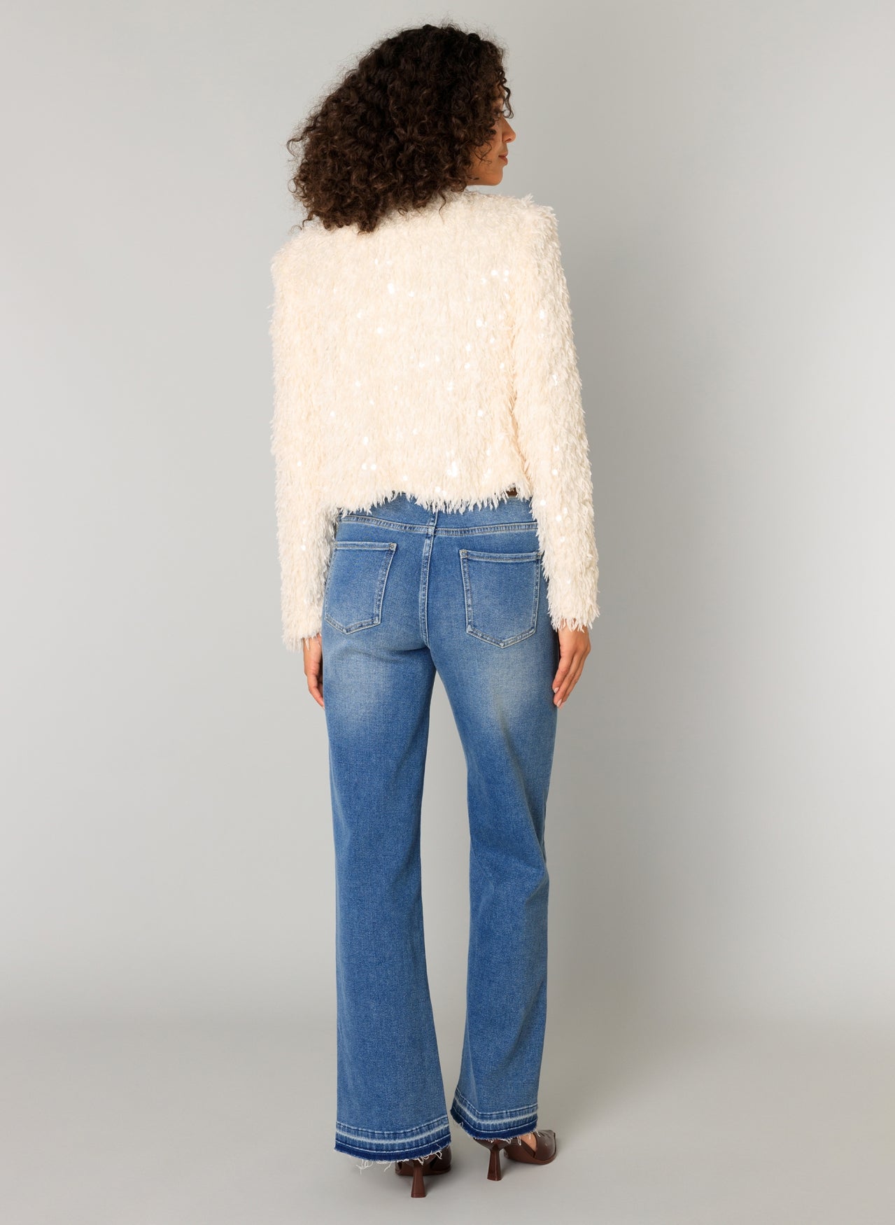 Clemence Cream Jacket with Sequin Detail
