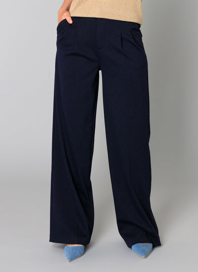 Navy Bailey Trousers with Subtle Blue Sparkle