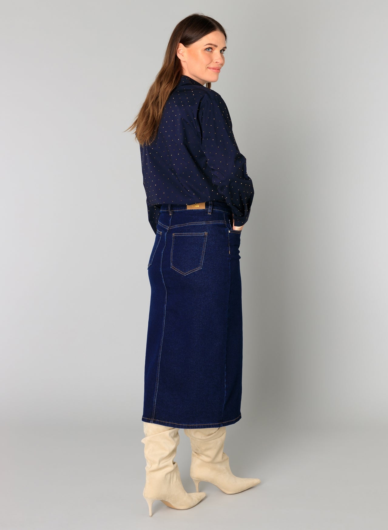 Navy and Gold Sequin Shirt