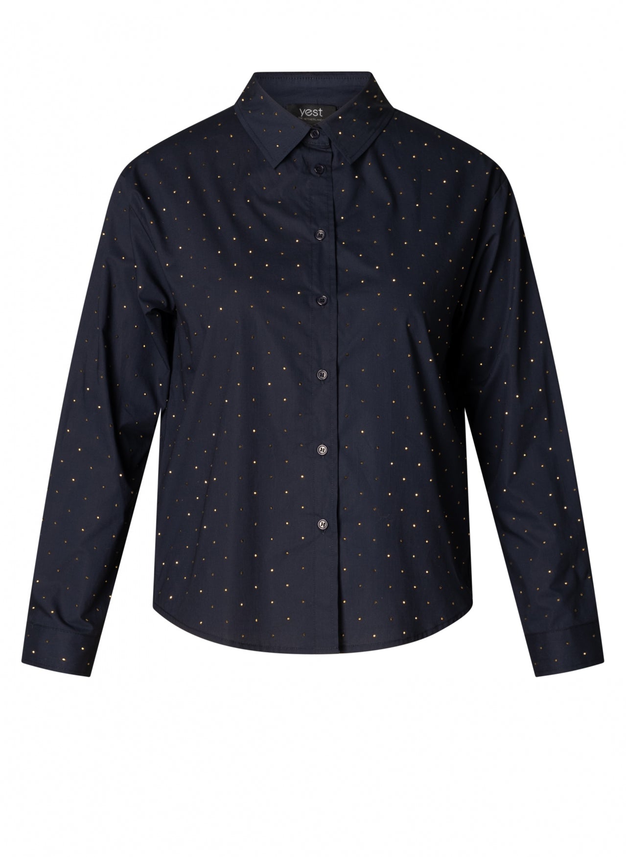 Navy and Gold Sequin Shirt