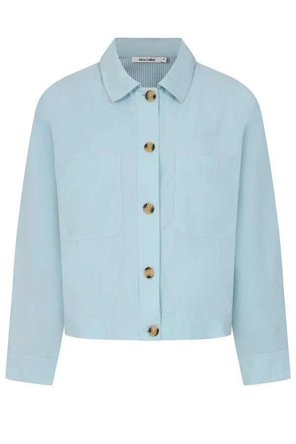 Pastel Blue 'Casey' Lined Jacket