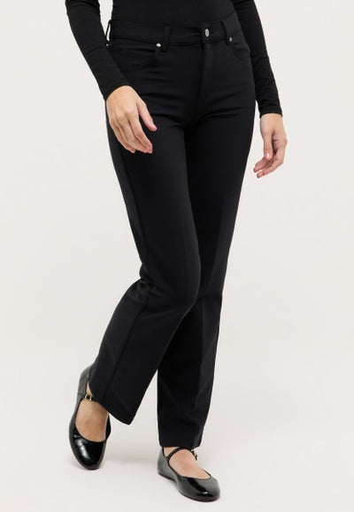'Lara' Straight Leg Trousers Black