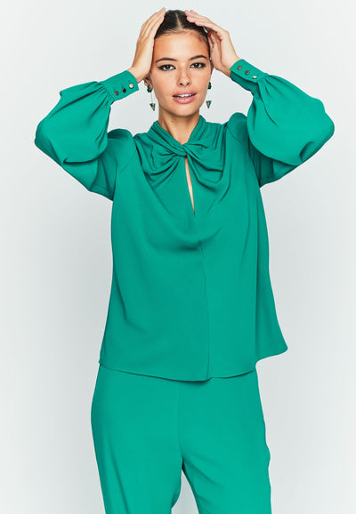 Emerald Green Top With Knot Detail