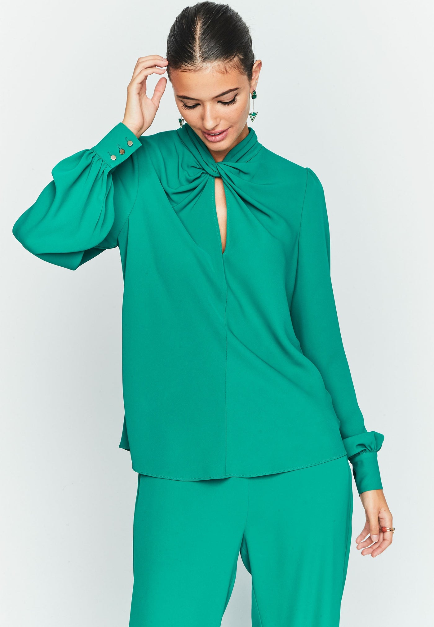 Emerald Green Top With Knot Detail