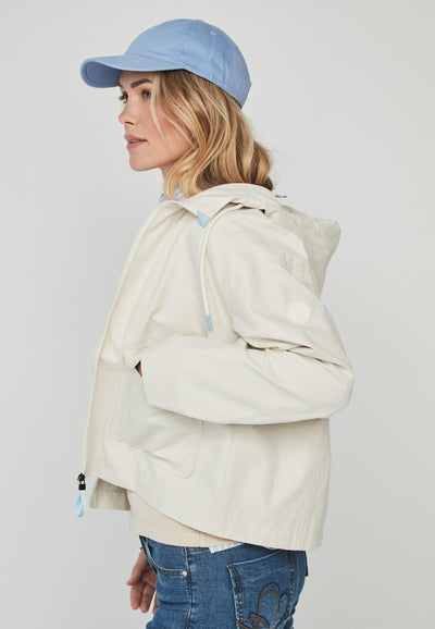 Beige Jacket with Drawstrings on Hood
