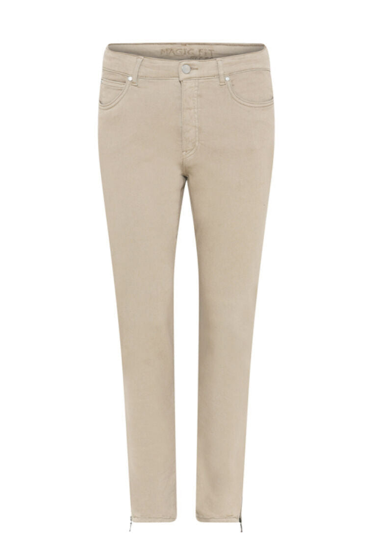 Magic Fit Pants With Ankle Zips Beige