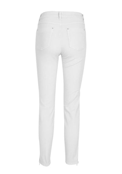 Magic Fit Jeans With Ankle Zips White