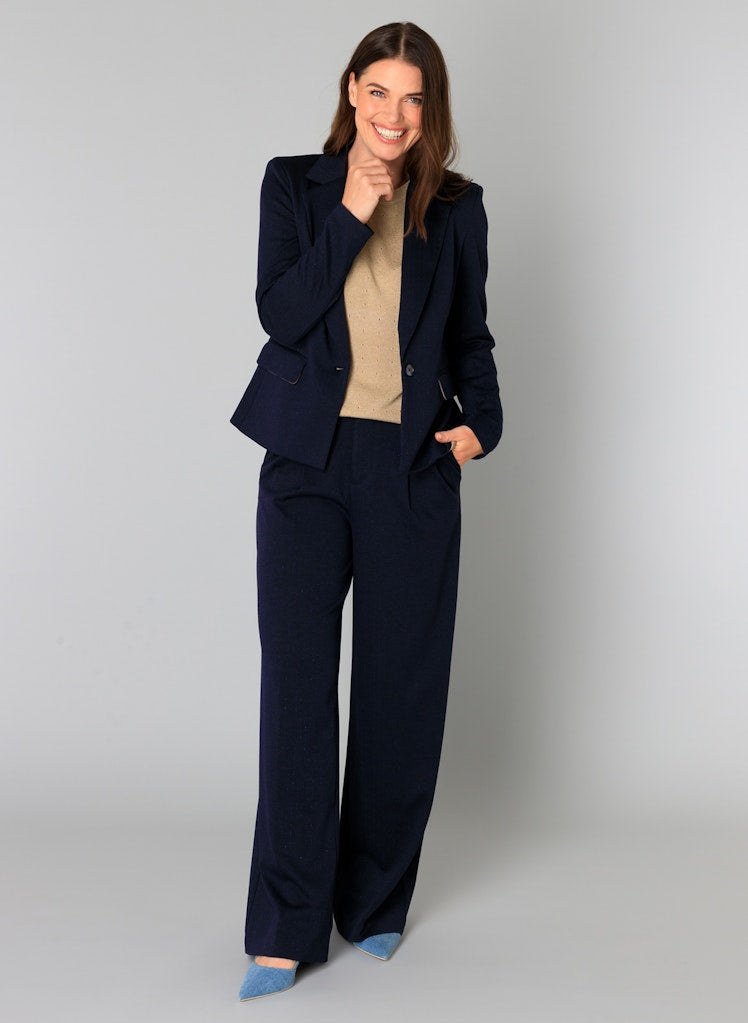 Navy Glitter Short Blazer