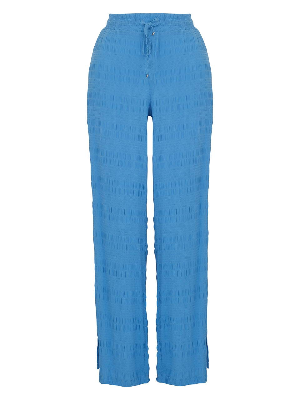 Cobalt Textured Trousers with Draw String
