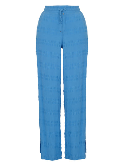 Cobalt Textured Trousers with Draw String