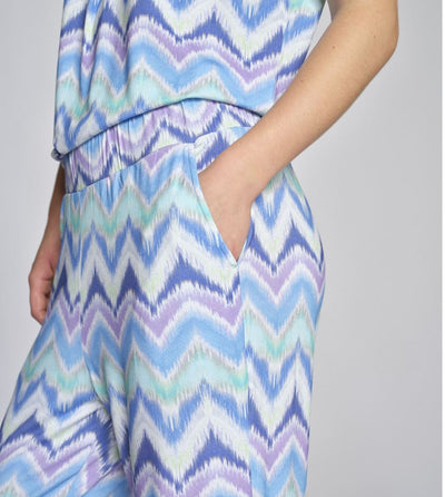 Zig Zag Print Trousers with Pockets
