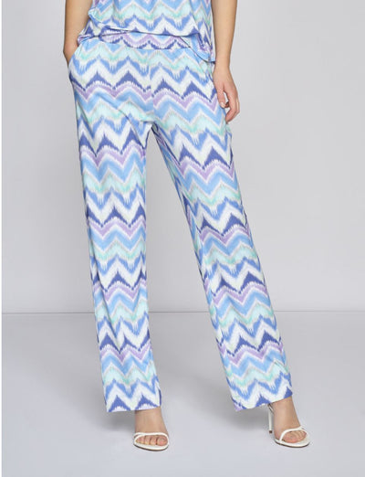 Zig Zag Print Trousers with Pockets