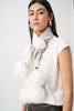 Joseph Ribkoff Striped Scarf With Fur Pom-poms Style