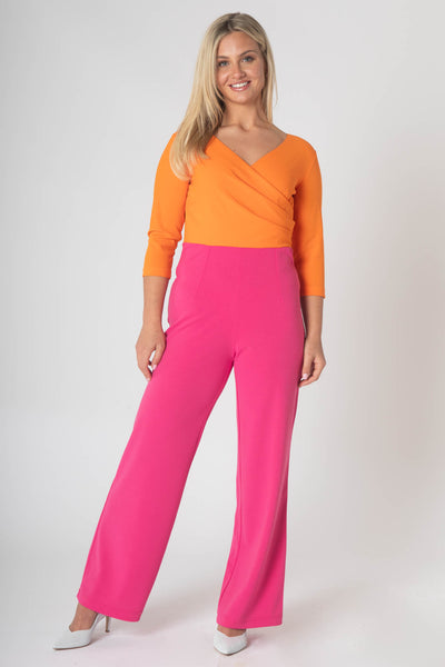 Gabriale Colour Block Jumpsuit  - Orange & Pink