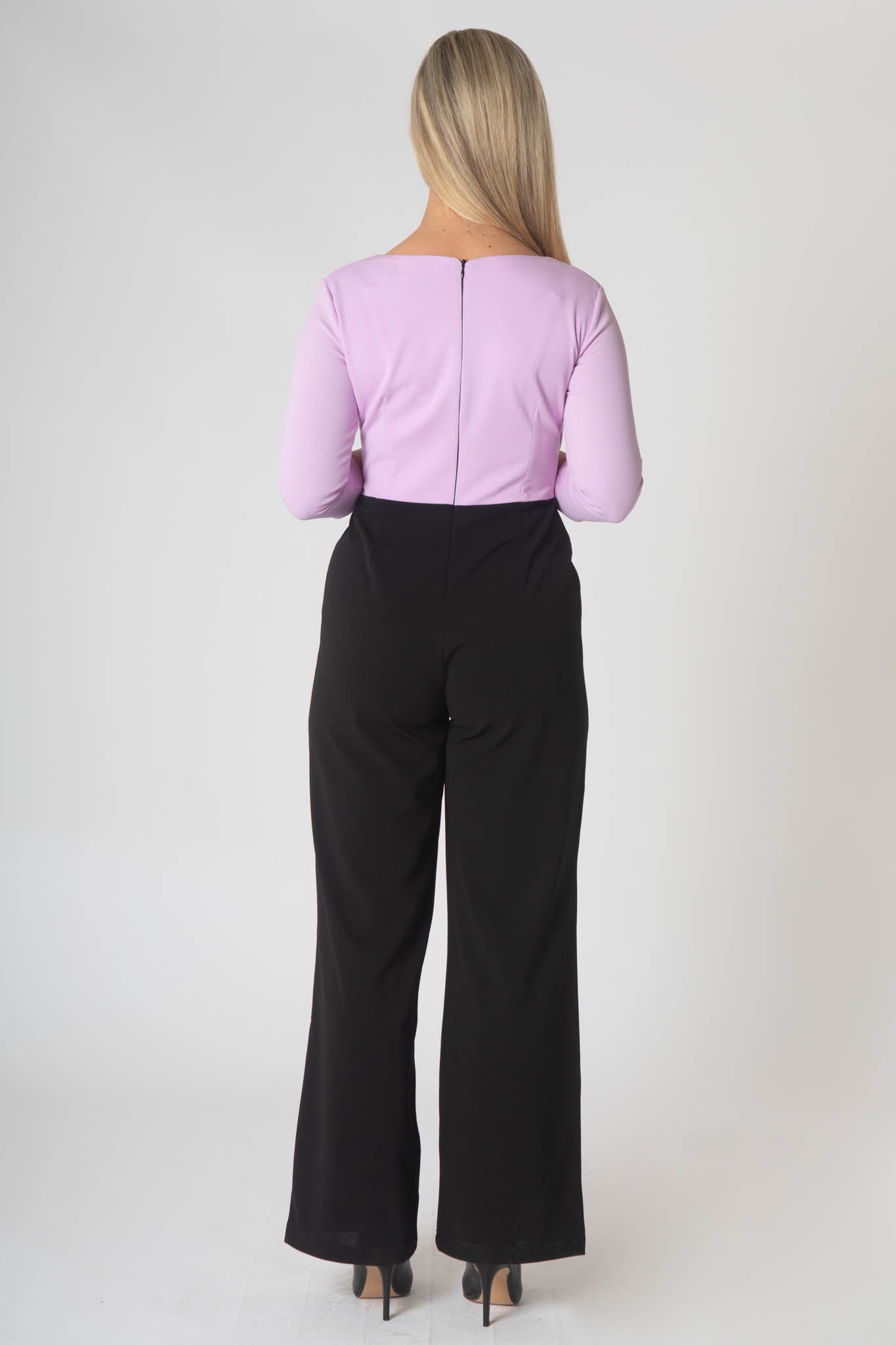 Gabriale Colour Block Jumpsuit  - Purple & Black