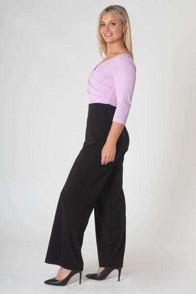 Gabriale Colour Block Jumpsuit  - Purple & Black