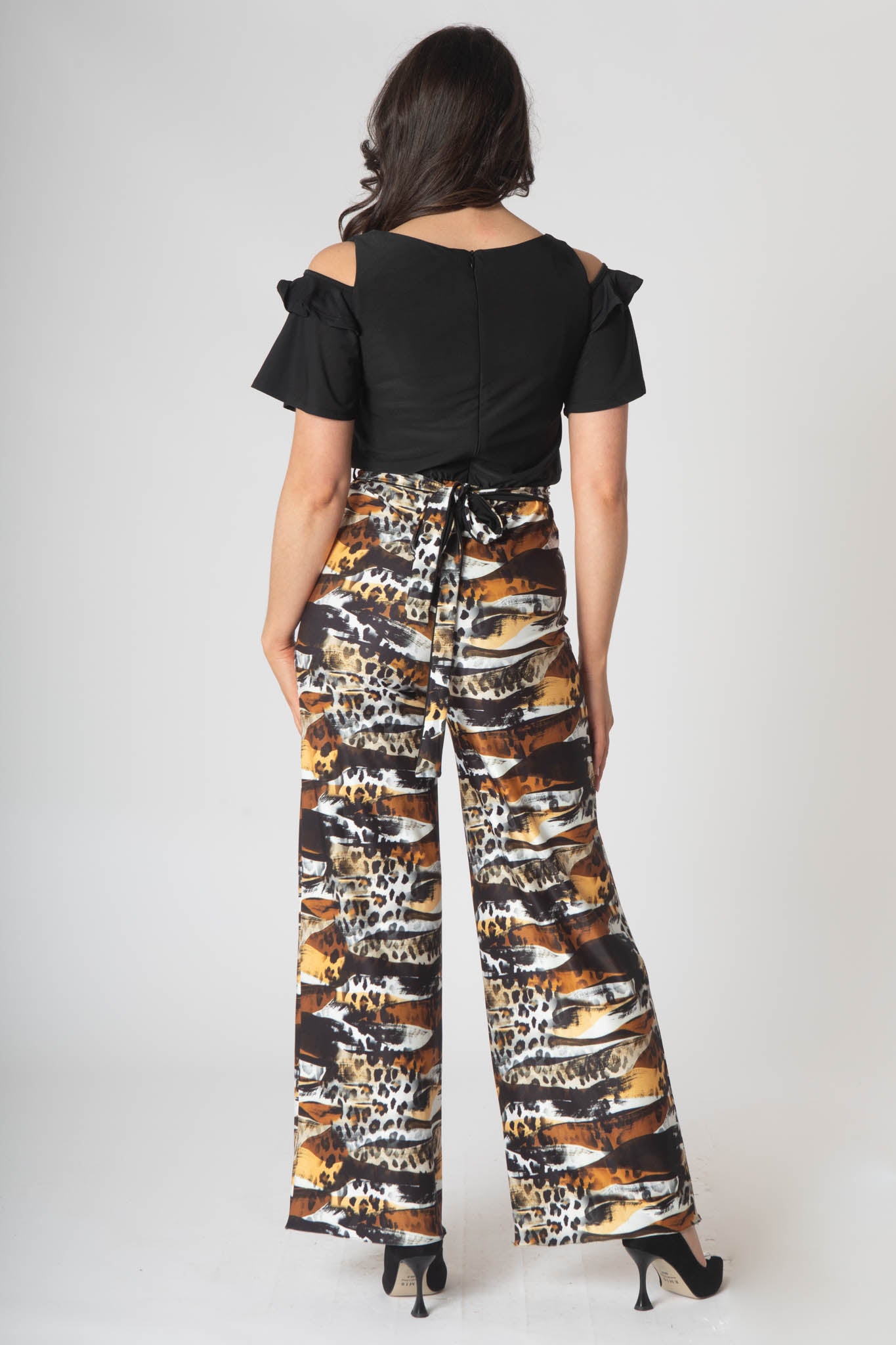 Nova Contrast Print Jumpsuit With Belt  - Tigress