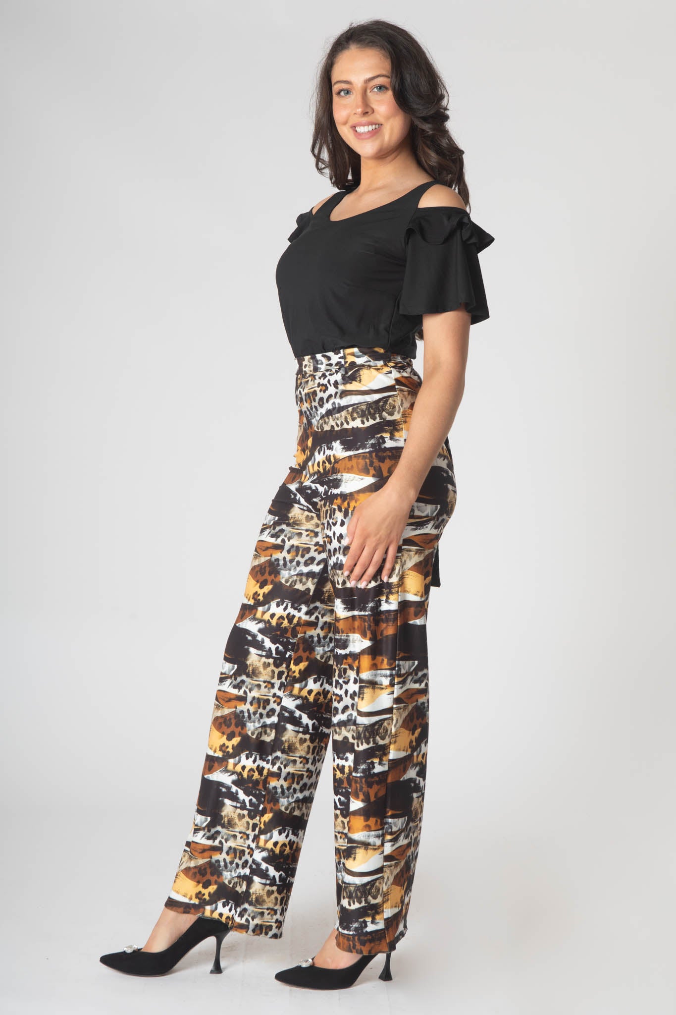 Nova Contrast Print Jumpsuit With Belt  - Tigress