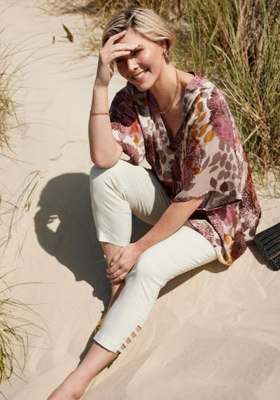 Cream "Lena" Lattice Trousers