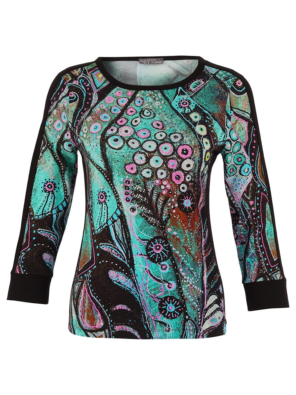 Peacock V-Neck Long Sleeve Top