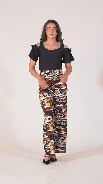 Nova Contrast Print Jumpsuit With Belt  - Tigress