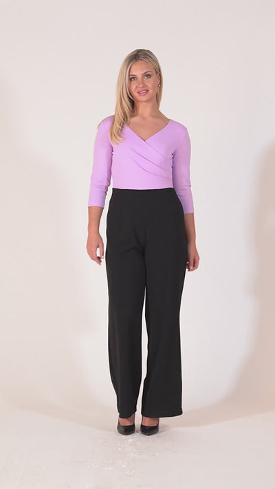 Gabriale Colour Block Jumpsuit  - Purple & Black