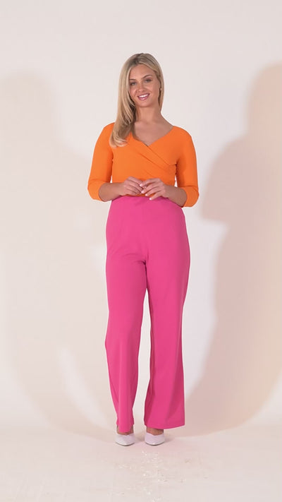 Gabriale Colour Block Jumpsuit  - Orange & Pink