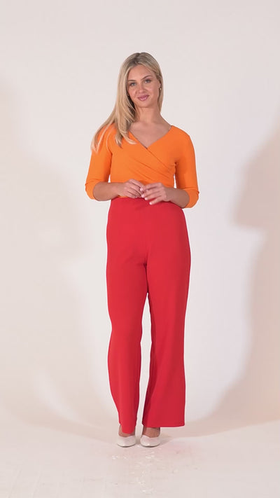 Gabriale Colour Block Jumpsuit  - Orange & Red
